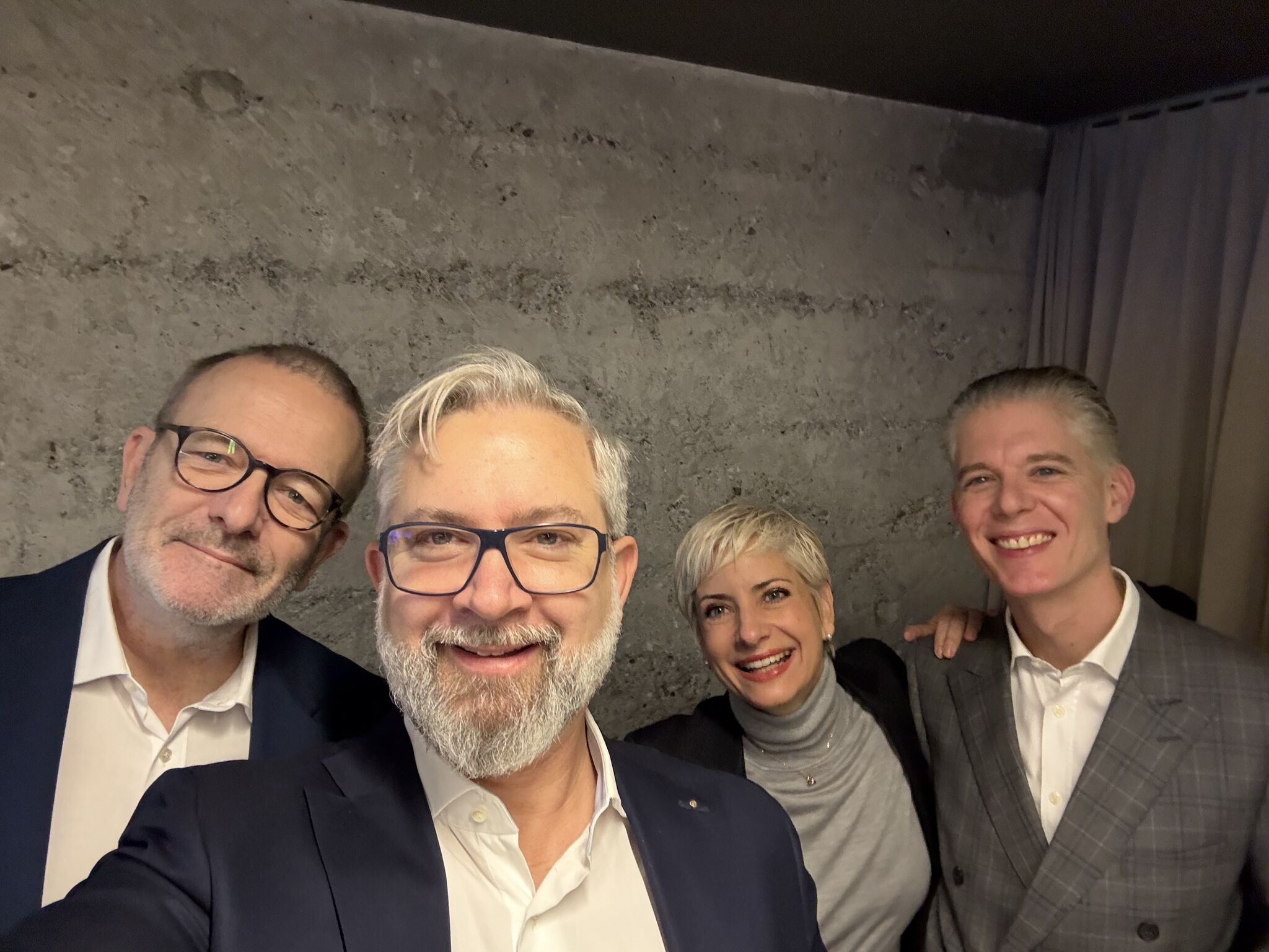 Pascal Schwartz mit den Business Actorn Jean-Christoph Nigon, Isabel Nef-Florido und Robert Nef